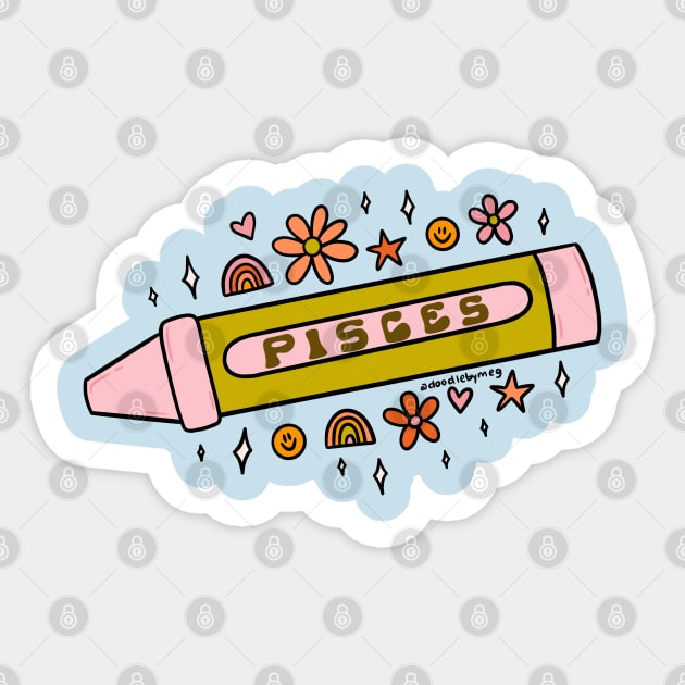 Pisces Crayon Sticker by Doodle by Meg